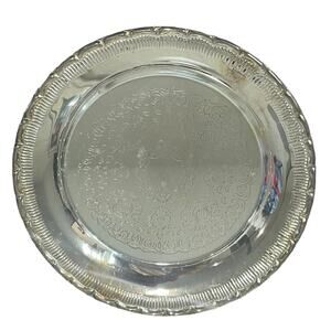 7 Vintage Silverplated Metall Wine Coasters Scalloped Etched 3.75 Made in Sweden